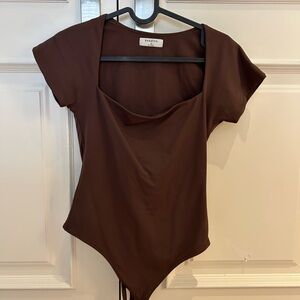 Aritzia contour bodysuit brown